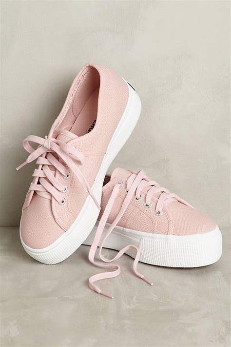 pink platform trainers.